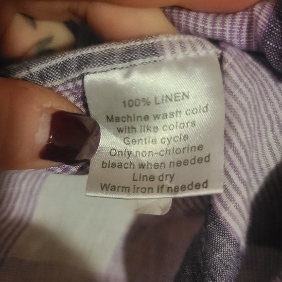 Inserch Collezione Uomo Men's L Linen Long Sleeve/Tab Sleeve Button Down Shirt - Picture 5 of 10